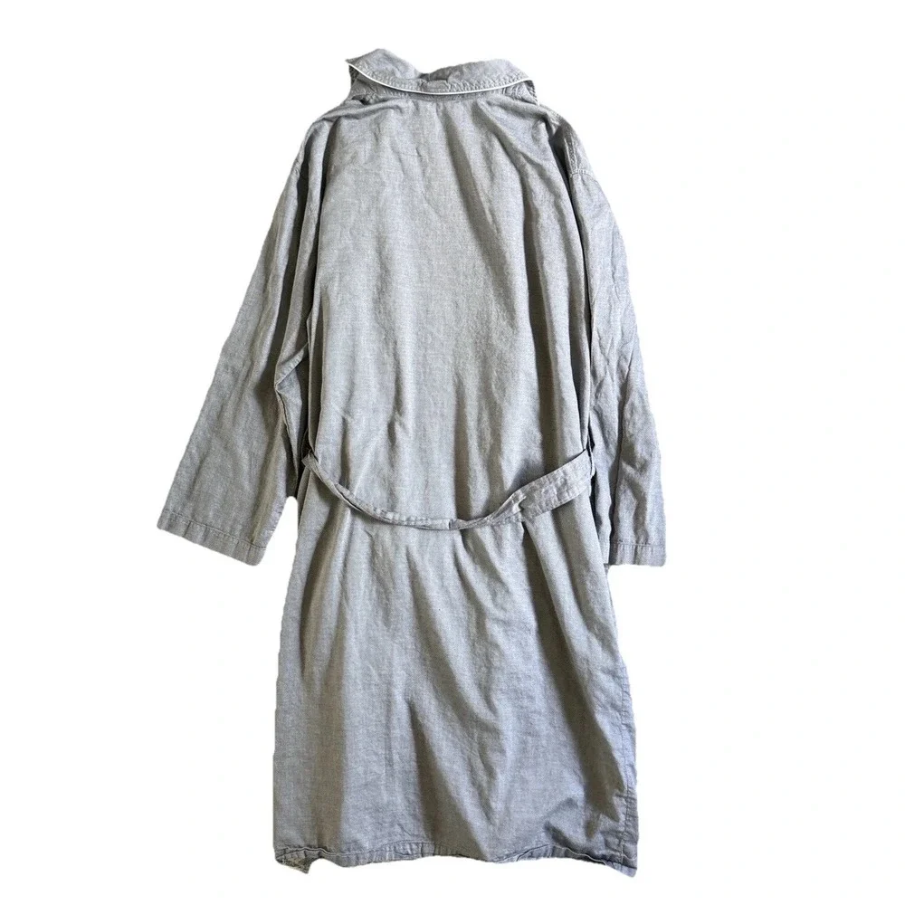 Polo Ralph Lauren Mens Robe S/M Blue Gray Embroidered Logo Sleepwear Lightweight